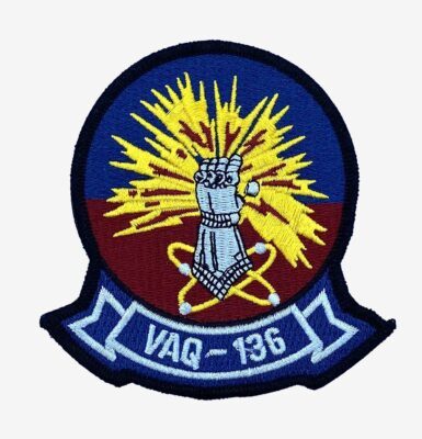 VAQ-136 Gauntlets Squadron Patch  With Hook and Loop, 4''