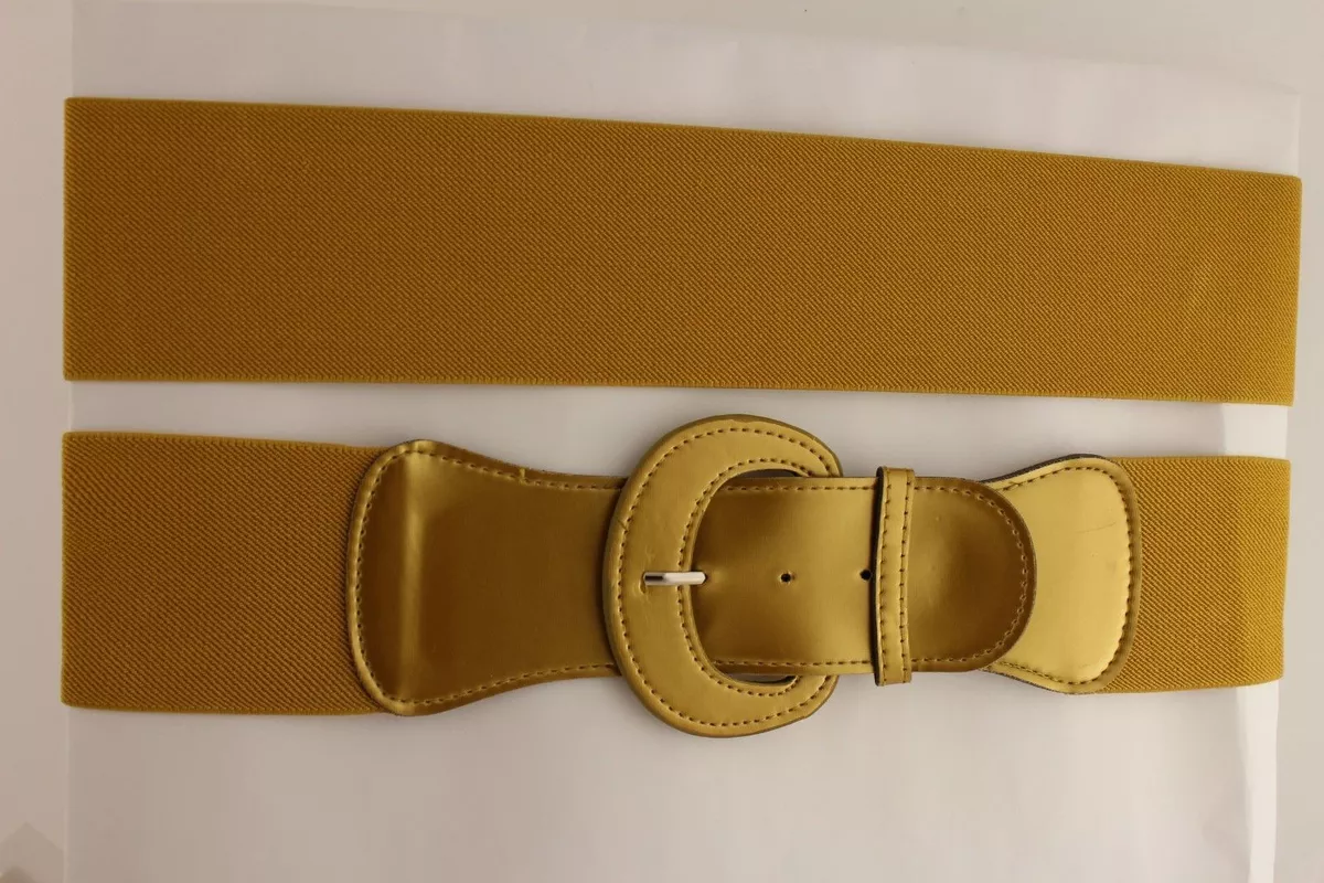 Femme Ceinture Large lastique Brillant Or Mode Hip Taille Haute