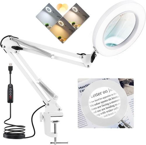 Lampada Con Lente Di Ingrandimento Professionale, 10X Lente Di Ingrandimento Con - Foto 11 di 12
