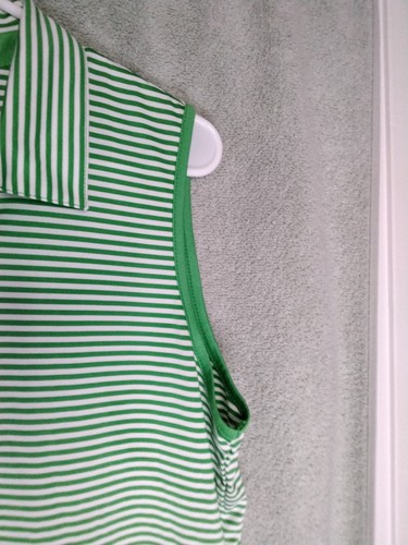 EP Pro Tour Tech Womens Golf Tank Top Size L Green White Stripes Sleeveless - Picture 9 of 14