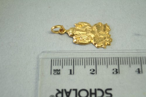 100% Genuine 21K Solid Yellow Gold Lord Ganesha Pendant for Luck & Prosperity - Picture 6 of 9