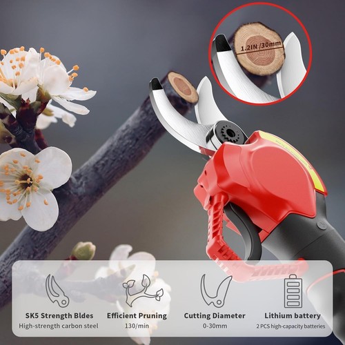 Rechargeable Cordless Tree Branch Pruner - High Carbon Steel Blades, Safe Design - Picture 7 of 9