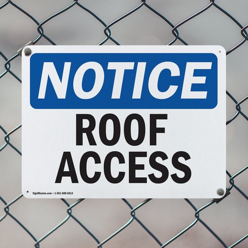 (2 Pack) Roof Access OSHA Notice Sign Decal Metal Plastic - Bild 5 von 23