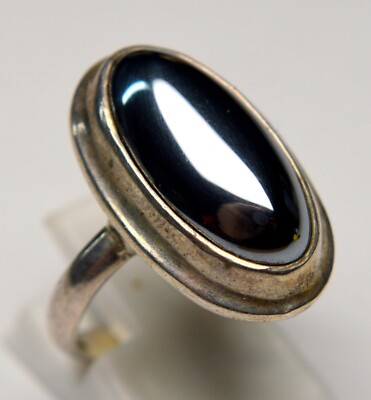 925 STERLING SILBER RING SCHWARZER HÄMATIT HEIL EDELSTEIN (KOMBIVERSAND)
