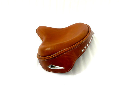 Black Leather Police Solo Seat For Harley – Fits Knucklehead, Panhead, Shovel, TC Bobber
