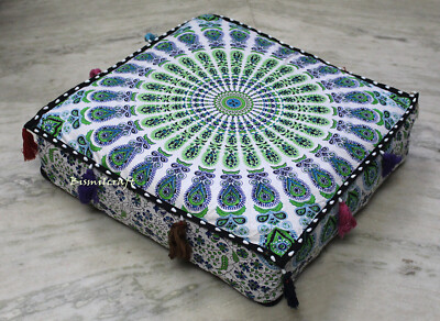 18X5'' Square Floral Mandala Cushion Cover Floor Pillow Cover Unfilled Pillow D28