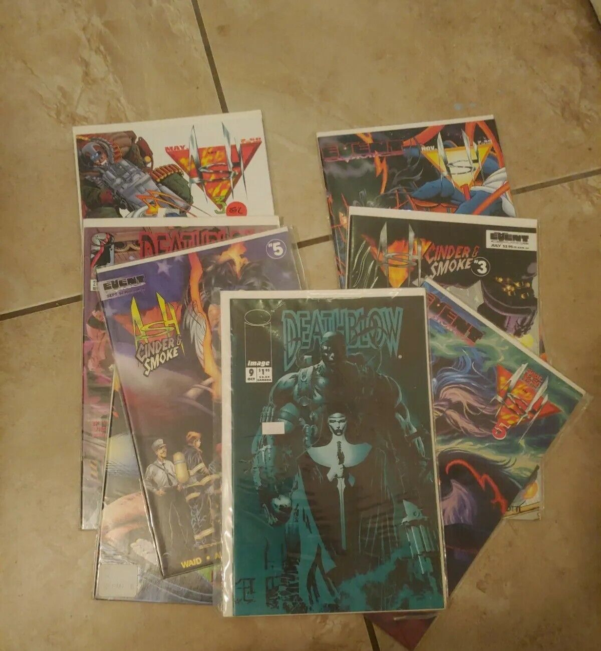 Mixed Indie Comic Book Lot. Deathblow, Ash 7 books boarded