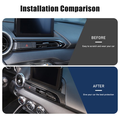 Dry Carbon Car Dashboard Center Air Outlet Trim Strip For Mazda MX-5 ND 2016-23 - Picture 6 of 12