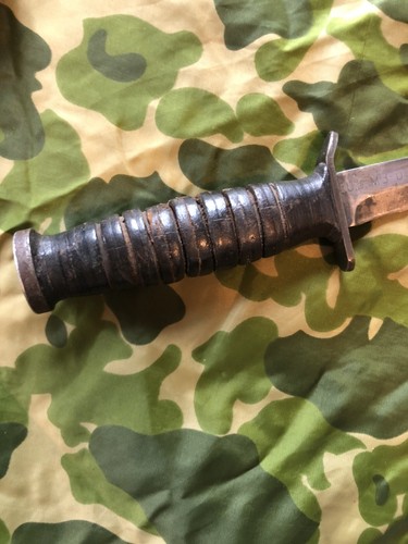 WW2 Utica Blade-Marked M-3 Trench Knife & 1st Issue M-8 BM Co. Scabbard Set! - Picture 9 of 12