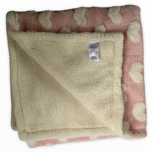Baby Gear Baby Girl White Pink Heart Fleece Blanket Lovey HTF - Picture 2 of 3