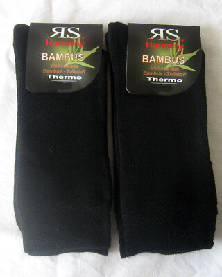 2 Paar Damen Thermo Socken Wintersocken Softrand extra warm schwarz 35 bis 42