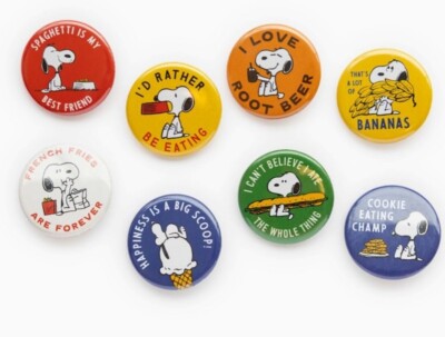 Peanuts: Snoopy USA  Ansteck-Pin Anstecker Button Ø3 cm - Spaghetti Beer Cookie