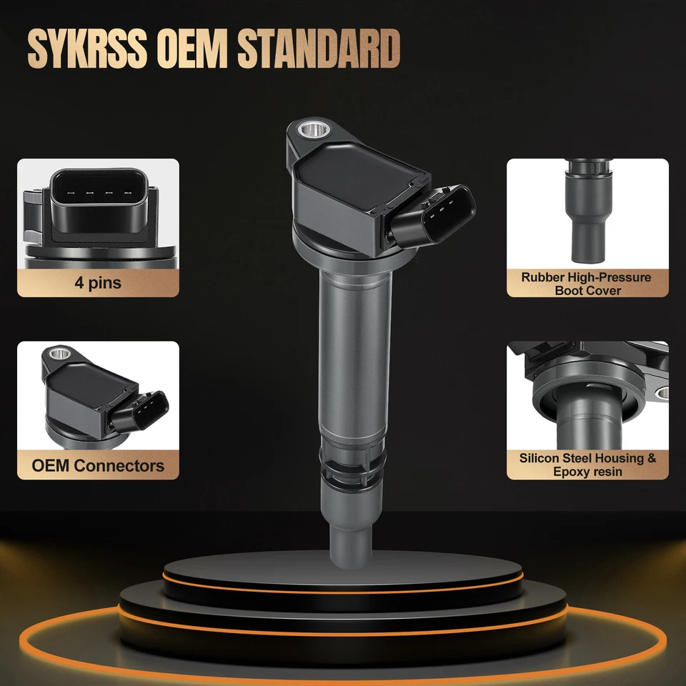 Paquete de 4 bobinas de encendido para Toyota Camry 2010-2017 Toyota RAV4 2009-2018 2,5 L l4 Foto 2 de 4