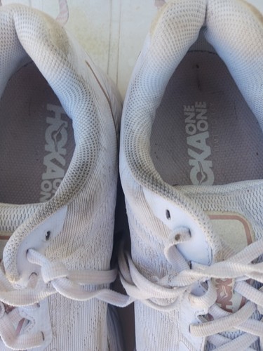 Hoka One Whitr 7 Running Shoes Off White Cream Color Womens Size 8.5 - Picture 3 of 5