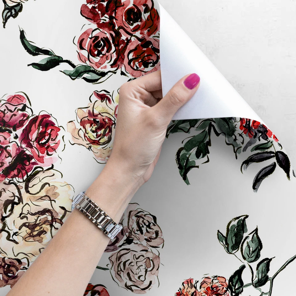 Ramo de acuarela boho papel pintado extraíble pintura a tinta floral retro vintage Foto 3 de 4