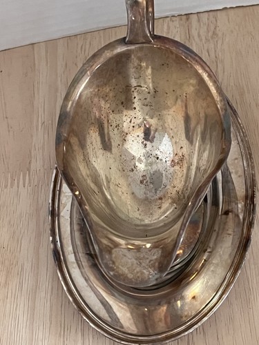 Gravy Boat With Saucer Meriden International Silver Co. Silver plate 2102 - Picture 10 of 15