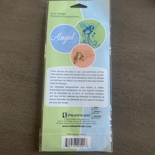 9 Clear Stamps, Angels, Wings, Celestial Inkadinkado, New In Package - Picture 2 of 4