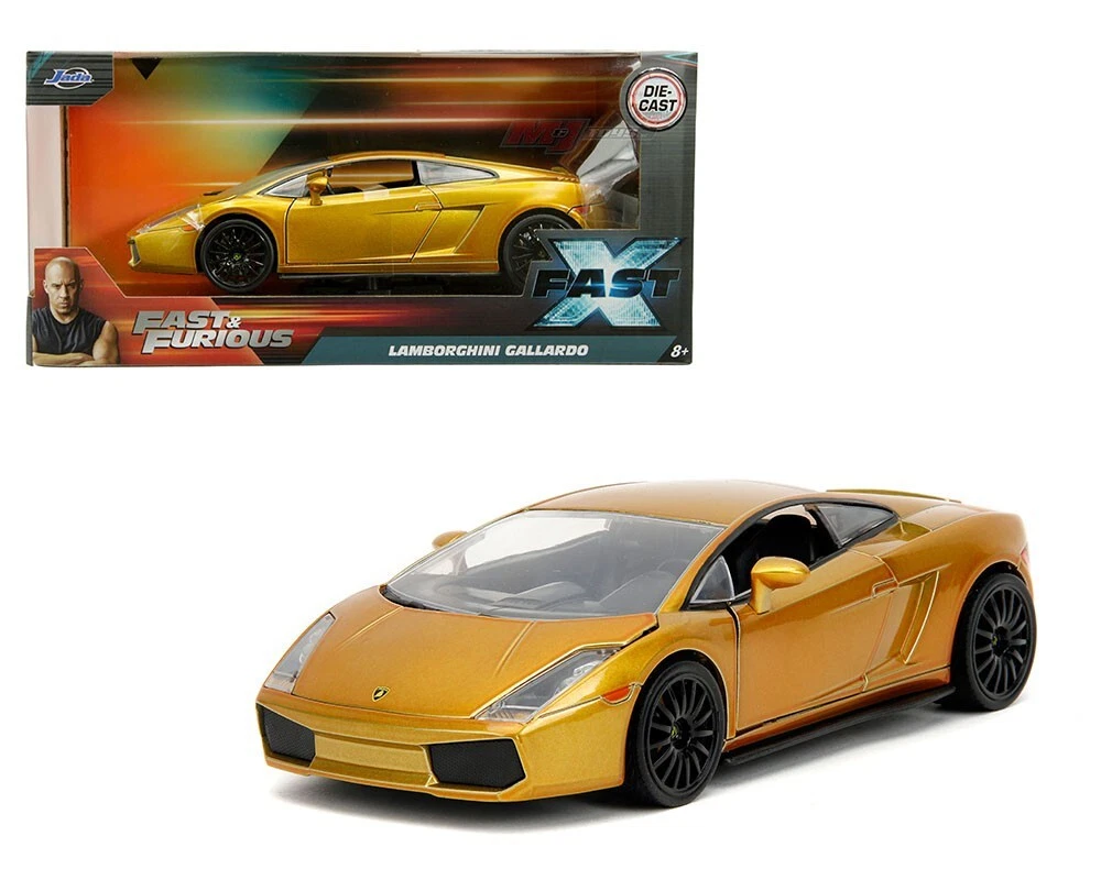 Fast & Furious Lamborghini Gallardo Gold Chrome - Coche fundido a presión  1:24, juguetes para niños y adultos