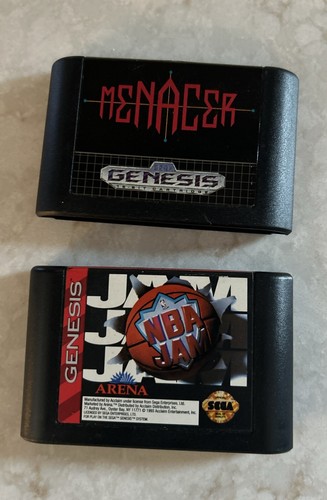 Sega Genesis Menacer und NBA Jams Spielkassetten 1994 gebraucht sehr guter Zustand funktioniert schneller Versand - Bild 1 von 5