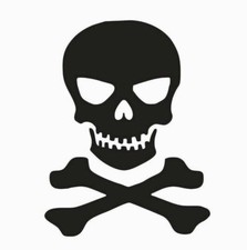 Skull and Crossbones Vinyl Die Cut Car Decal Sticker - FREE SHIPPING