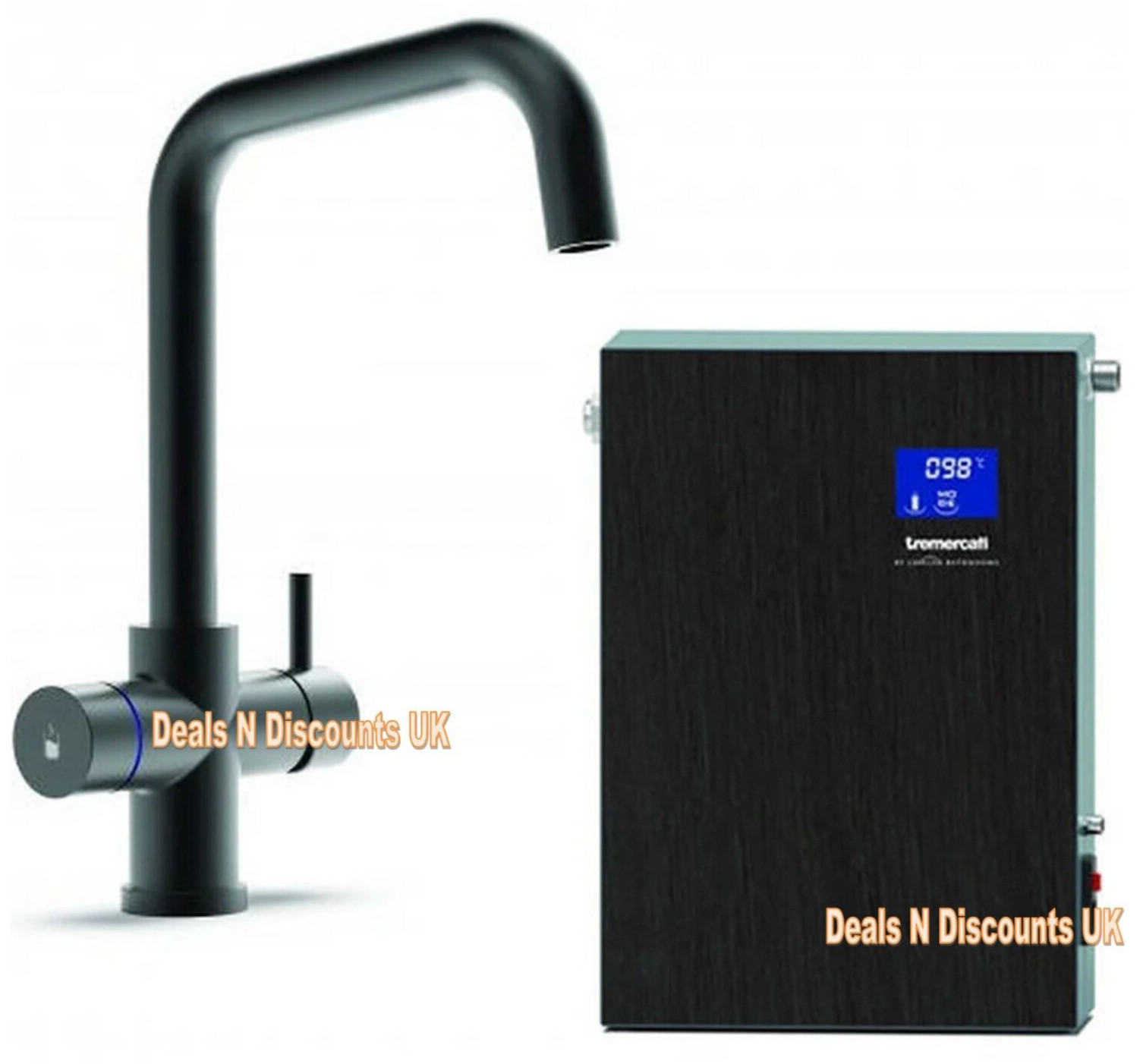Tre Mercati Boiling Water tap (4-in-1) with boiler tank & filter (Matt Black)