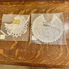 Wimpole Street Creations Bibs Lot Of 2 White With Lace - New