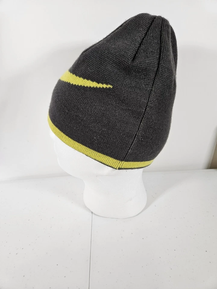 Nike Gorro Gorra Juvenil Verde Gris Tejido Niños Swoosh Just Do It Reversible Foto 4 de 4