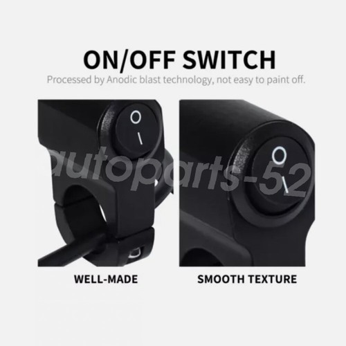 Fog Spot Light ON OFF Switch Universal Motorcycle 7/8" Handlebar Headlight - Picture 7 of 11