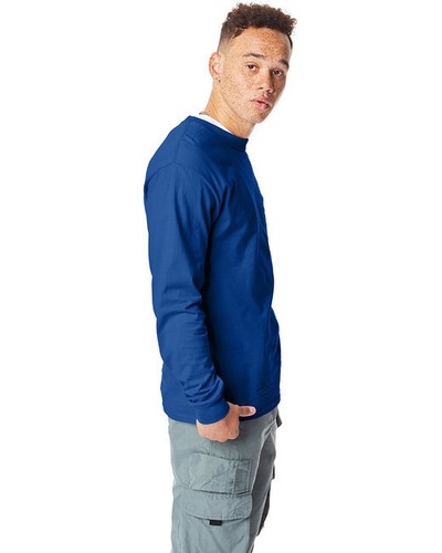 Hanes 5186 Unisex Cotton/Polyester Long Sleeve Tee Crew Neck Beefy-T T-Shirt - Picture 43 of 121