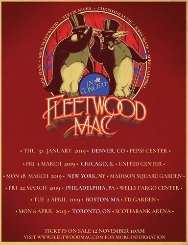 Fleetwood Mac "In Concert" 2019 North America Tour Poster - Stevie Nicks, Mick