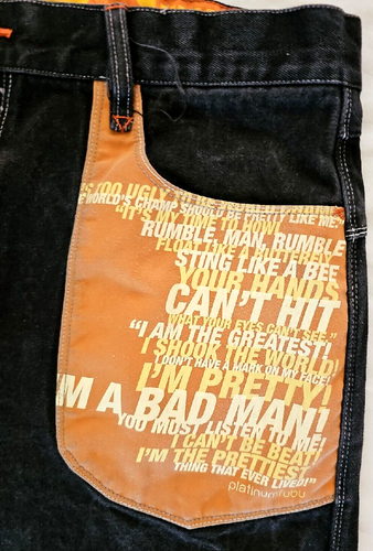 Vtg. Platinum FUBU Work Jean W42 L34 Muhammed Ali Jeans 5 Pockets Unworn ? - Picture 7 of 18