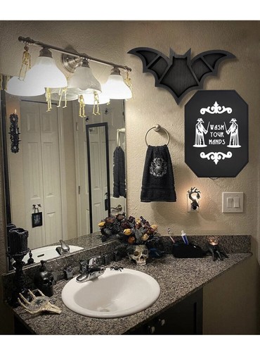 Solid Pine Wood Halloween Goth Plague Doctor Wall Hanging/Display Decor Sign - Picture 5 of 10