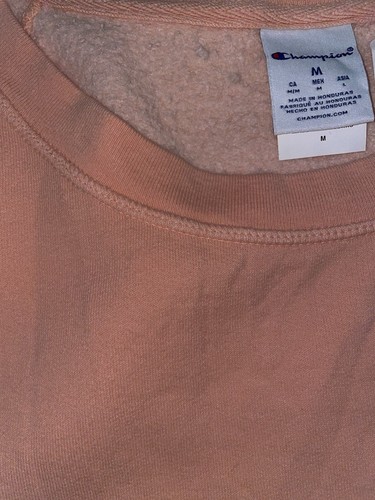 Women’s Size Medium Orange Short Sleeve Fleece Champion Sweatshirt - Picture 7 of 9