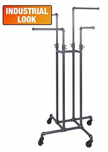 Clothing Rack Econoco Heavy Duty Pipeline Adjustable 4 Way Rack Plumbing Pip 818703001688 Ebay