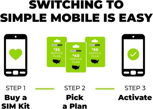 Simple Mobile 5G Gardez votre propre téléphone activation prépayée 3-en-1 CDMA carte SIM KIT - Photo 4 sur 4