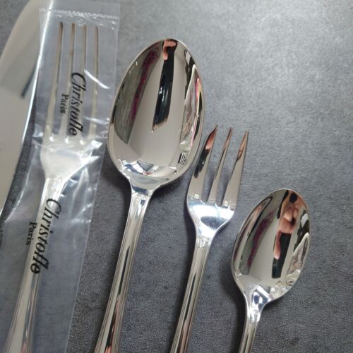 Christofle Malmaison Silverplate Standard Knife Fork Spoon 5pcs Excellent - Picture 6 of 19
