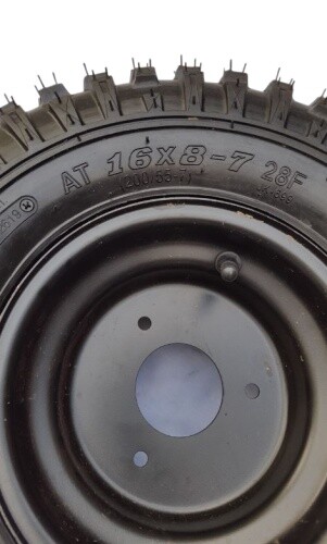 Quadreifen Reifen ATV Komplettrad 2er Set 16x8-7 Noppen 3-Loch Felge schwarz - Bild 4 von 5