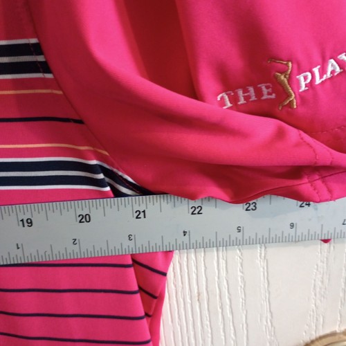 Mens Golf Polo Shirt The Players Size L Cutter & Buck Pink CB DryTec - Picture 6 of 6