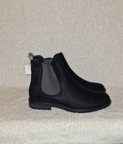 Damen Schuhe Chelsea schwarz 39 Stiefel Stiefeletten Halbstiefel Faux Stoff - Bild 5 von 13