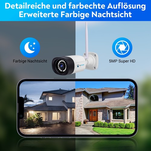WLAN Funk Video Überwachungssystem Set 10 CH NVR 5MP IP Kamera Außen Mikrofon - Bild 12 von 28