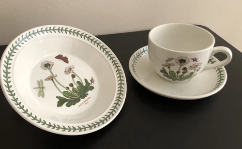 Portmeirion Botanic Garden JUMBO Cup - XL Saucer  Soup/Salad Bowl  DAISY 3pcs