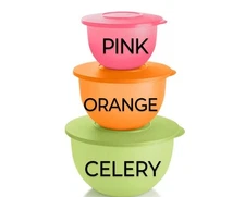 SUPER SALE TUPPERWARE IMPRESSIONS Large 3pc Mixing Bowls 18c 10c 5.5c BPA-FREE 