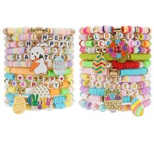 24pcs Easter Bracelets for Women, Christian Easter Bracelet Personalized Bunny B