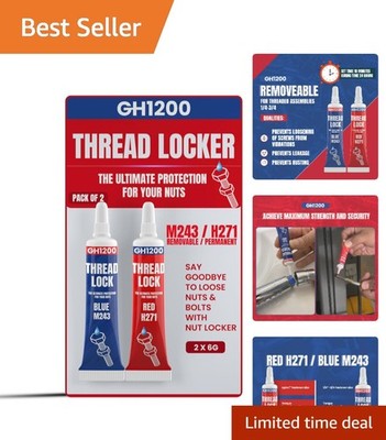 Precision 6g x 2 Pack Threadlocker - Medium and Strong Strength for Easy Repairs