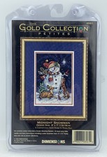 Dimensions The Gold Collection Petites Midnight Snowman NIP 5x7"