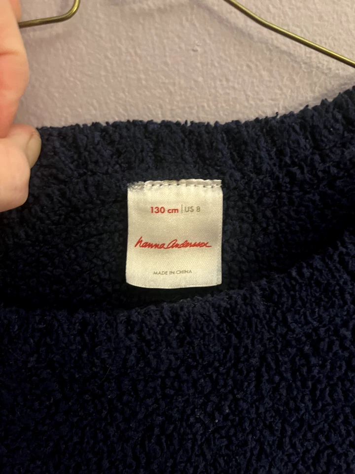 Hanna Andersson - Navy Terry Sweatshirt w Rainbow - Size 8 - Image 4 of 4