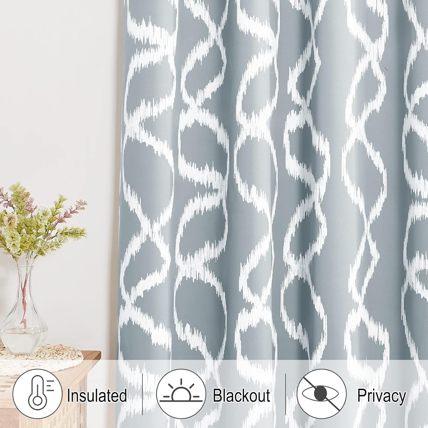 RYB HOME Short Curtains for Small Window, Room Darkening Rustic Boho Window