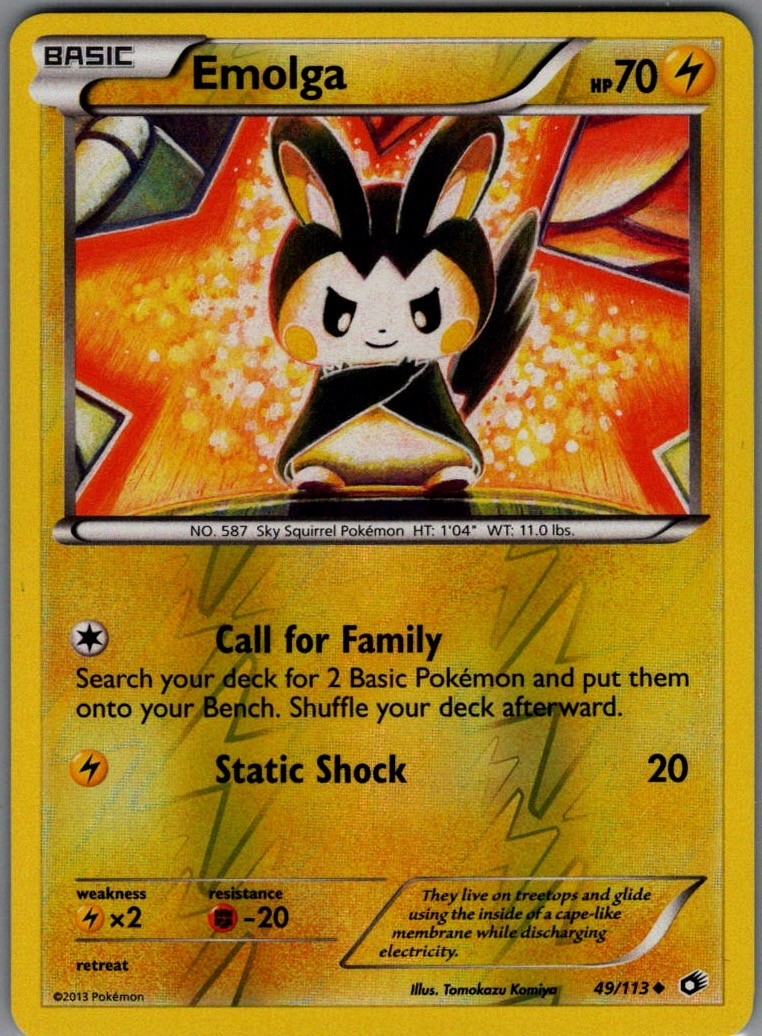 Emolga Reverse Holo Uncommon Legendary Treasures 49/113 NM