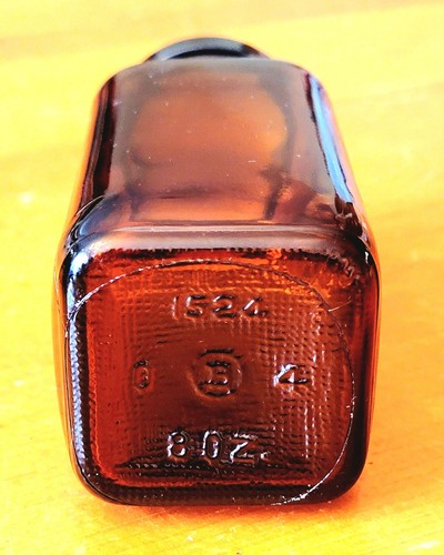 Vintage Amber 8 oz Medicine Bottle Brockway Glass Co. Mid-Century Apothecary Jar - Picture 2 of 4