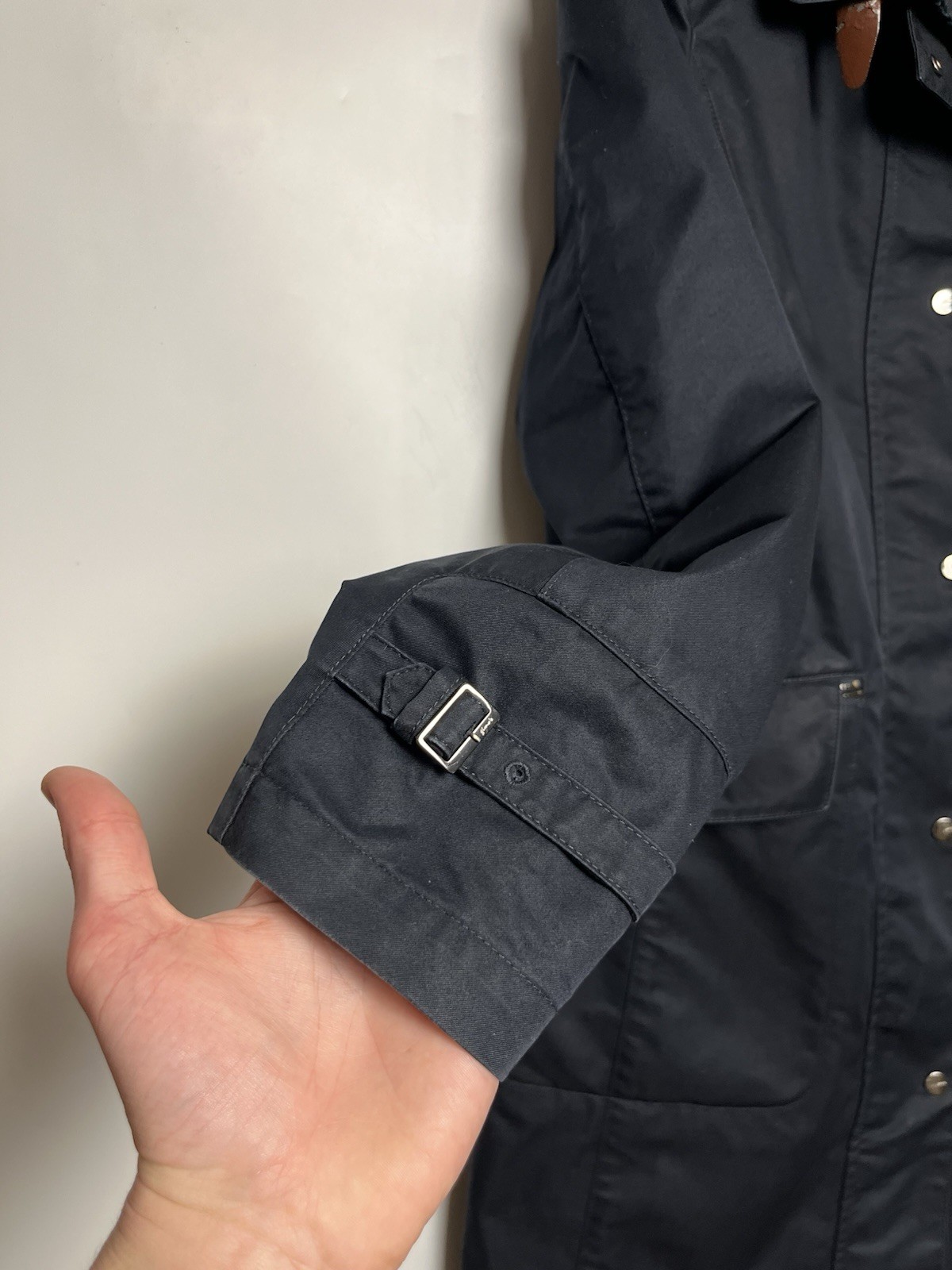 Women’s Light Trench Coat GIMO’S Zip Up Navy Blue Size 44